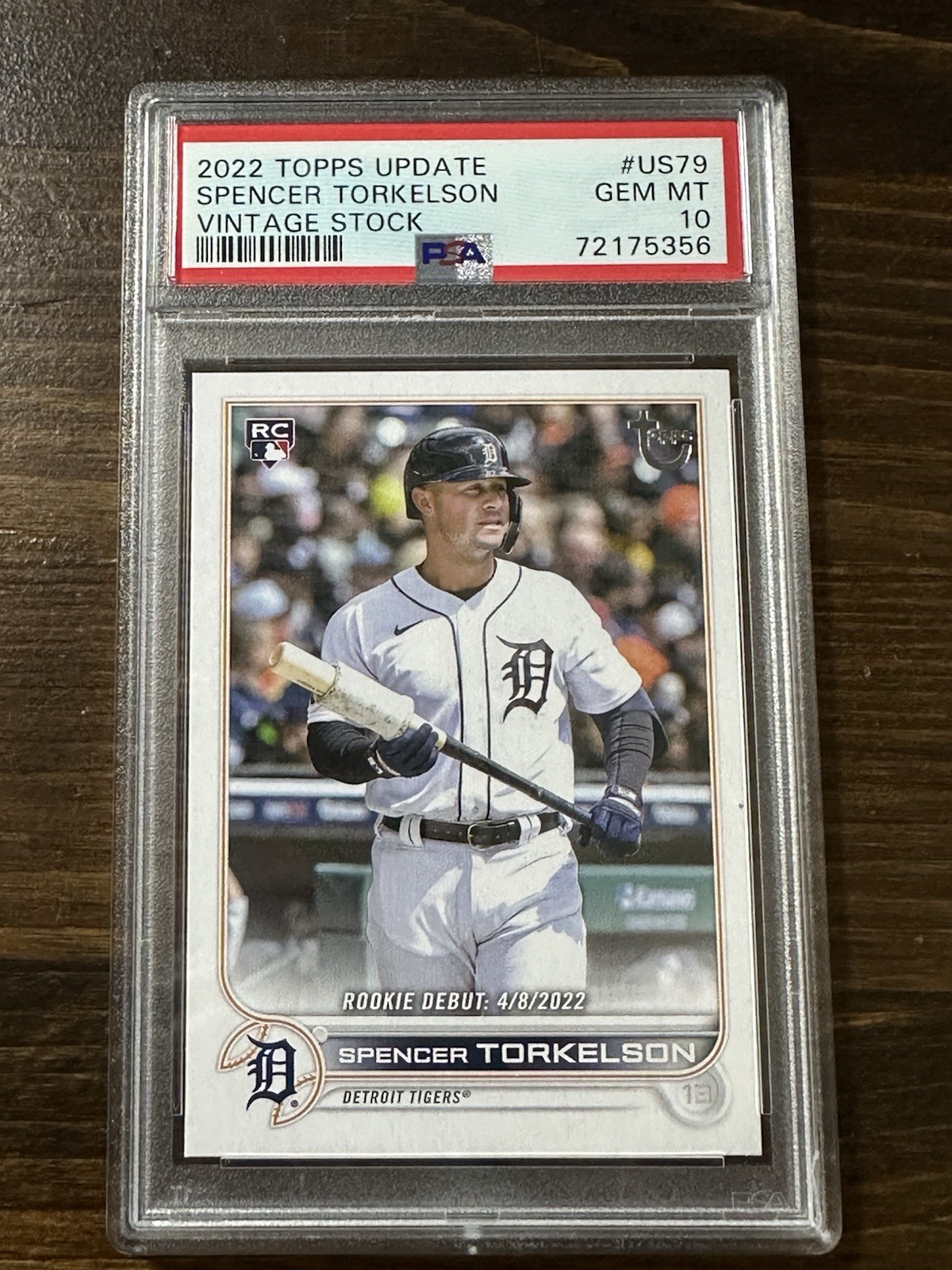 Spencer Torkelson 2022 Topps Update #US79 Vintage Stock #75/99 PSA 10 Tigers