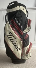 Titleist Golf Cart Stadry Bag 14 Dividers, Red/White/Black, Rain Cover Strap