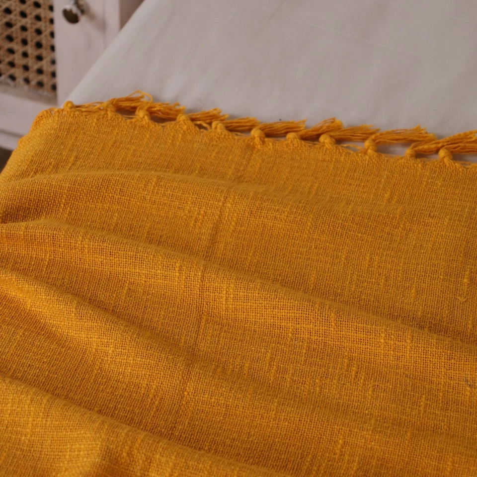 100% Cotton Throw Blanket Breathable Skin-Friendly Soft Lightweight Twin Blanket - Image 2 of 4