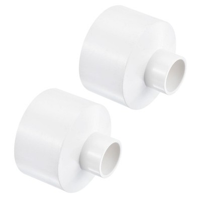 2Stk.PVC-Reduzierrohrverschraubung 2x3/4 Zoll ID, gerader Kupplungsadapter, weiß