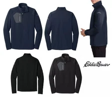 EDDIE BAUER 1/2 ZIP, SMOOTH FLEECE PERFORMANCE PULLOVER, CHEST POCKET, XS-4XL