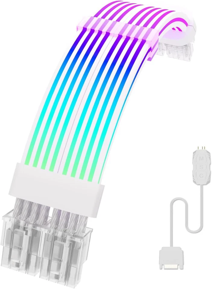 8 Pin RGB GPU Cable - 2x 8Pin ARGB Power Supply Extension for Stylish PC Builds - Image 3 of 4