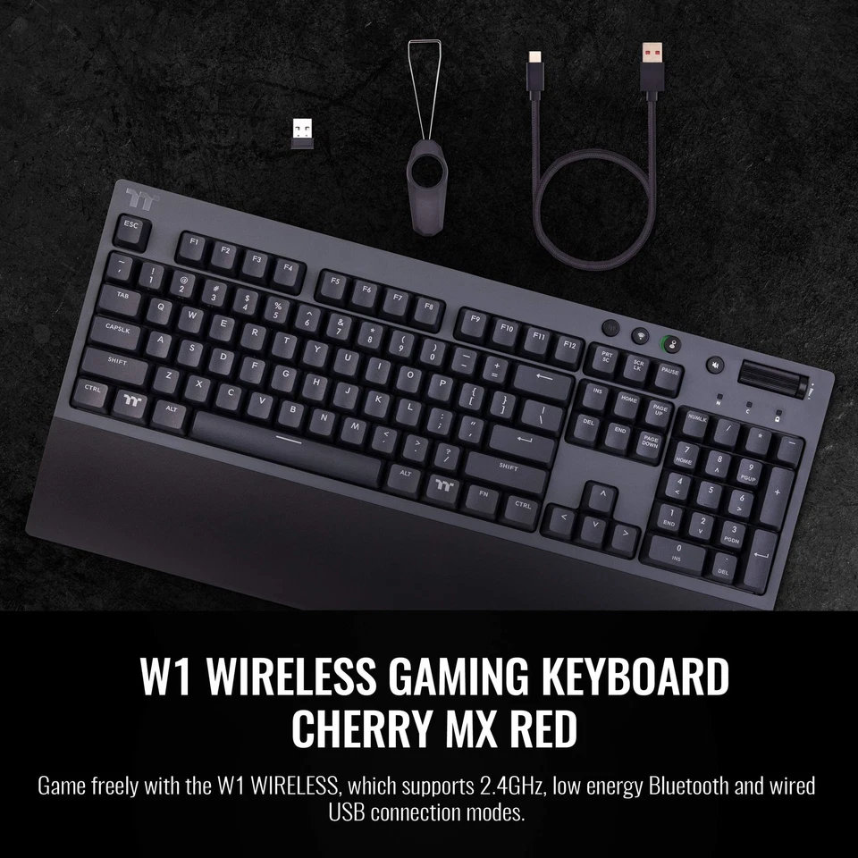 Teclado Inalámbrico para Juegos W1 Cherry MX Rojo, 2.4GH por Minuto, Bluetooth 4.2, L... Foto 2 de 4