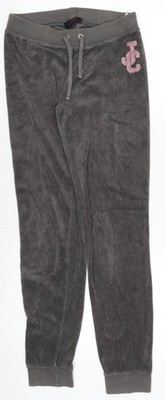 Juicy Couture Mädchen grau Velours Jogginghose Größe 18Y Kordelzug Taille