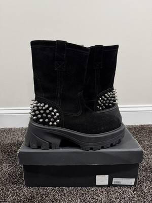 1017 Alyx 9SM Chelsea Calfskin Suede Studded Worker Boots | eBay