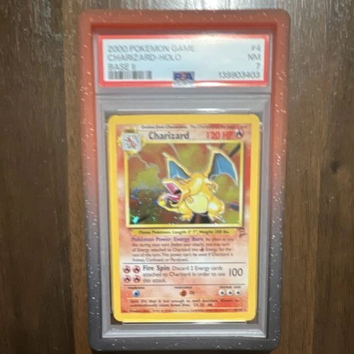 Pokémon Charizard 004/130 Base Set 2 Holo Rare PSA 7 Graded Card 120 HP