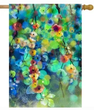 Watercolor Abstract Spring Summer Seasonal Green Floral Leaves Flowers House ...