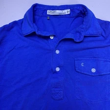 Criquet Polo S Mens S/S Golf Bright Blue Solid Preppy VGUC