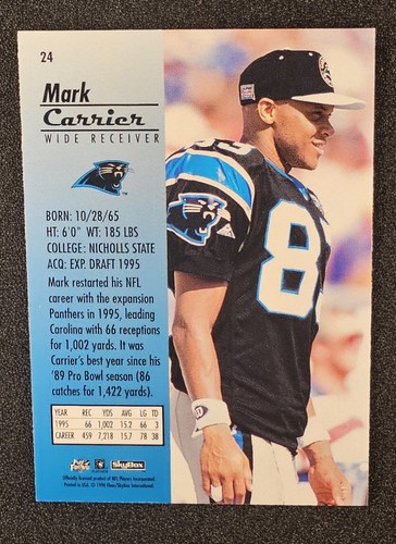 1996 Skybox Premium RUBIES #24 Mark Carrier none PSA registry Carolina Panthers  - Picture 4 of 8