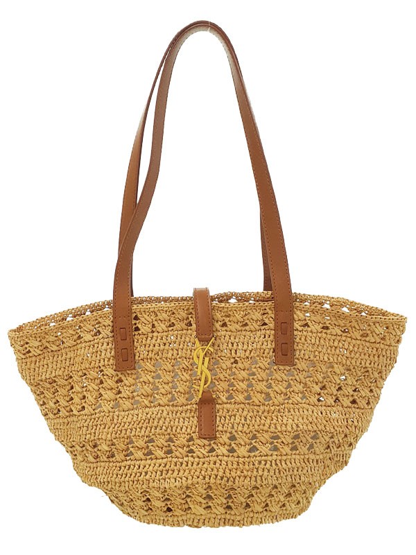 SAINT LAURENT PARIS Panier Small Crochet Tote Bag 685618 Raffia Women's #TB4126