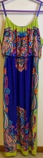 Maurices Maxi SunDress Floral Long Lined Strappy Flowy Paisley Sleeveless SZ XL