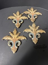 H.L. Judd Co.  Cast Iron Polychrome Curtain Rod Finials Antique  Hardware 2 Pair