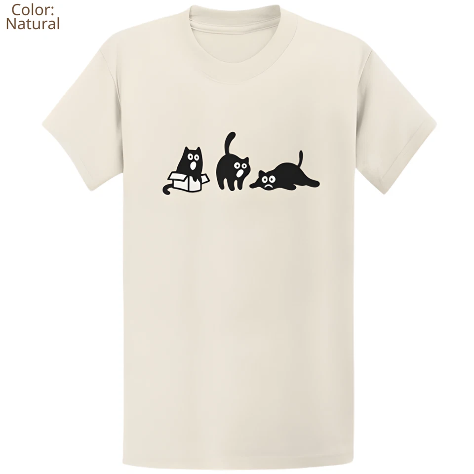 Camiseta Gildan 5000 Black Cat If I Fits I Sits - Camiseta Divertida Gato Mamá Regalo Foto 2 de 4