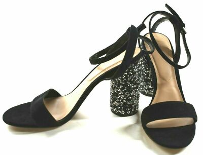 Aldo Women's Size High Heel Jeweled Rhinestone Platform Heels Black Dress 