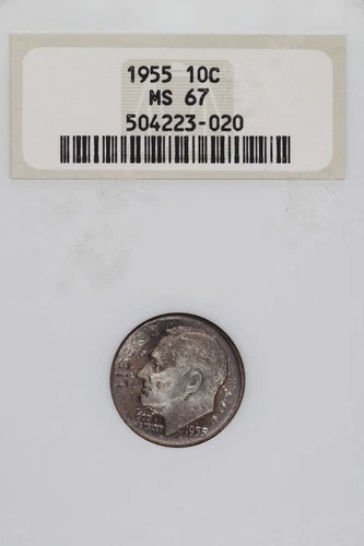 1955 Roosevelt Dime NGC MS67 Toned *DoubleJCoins* 9104-02