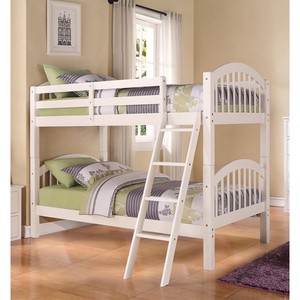 Twin Bunk Beds Kids Wooden Bedroom Furniture W Ladder White Finish Image Is Loading Twin Bunk Beds Kids Wooden Bedroom Furniture W