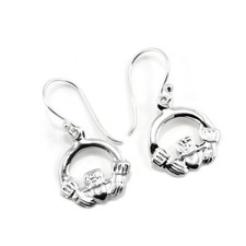 Sterling Silver Celtic Claddagh Drop Earrings Dangle Earring
