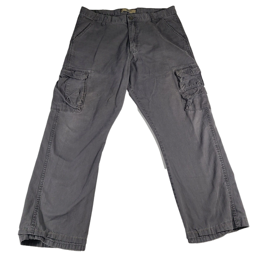 Wrangler Cargo Pants Mens Size 38x32 Gray Cotton Khaki 70BRWAH Utility Work