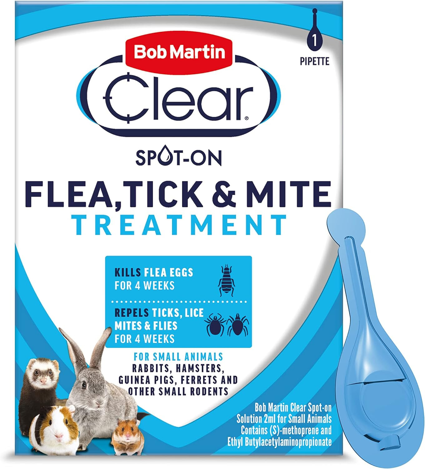 Bob Martin Flea Tick Lice & Mite Treatment Repellent Hamster Rabbit Small Animal - Image 2
