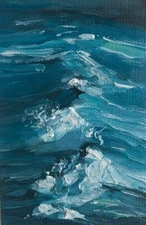 ACEO Seascape Landscape Painting Original Art 3.7/2.5 inch