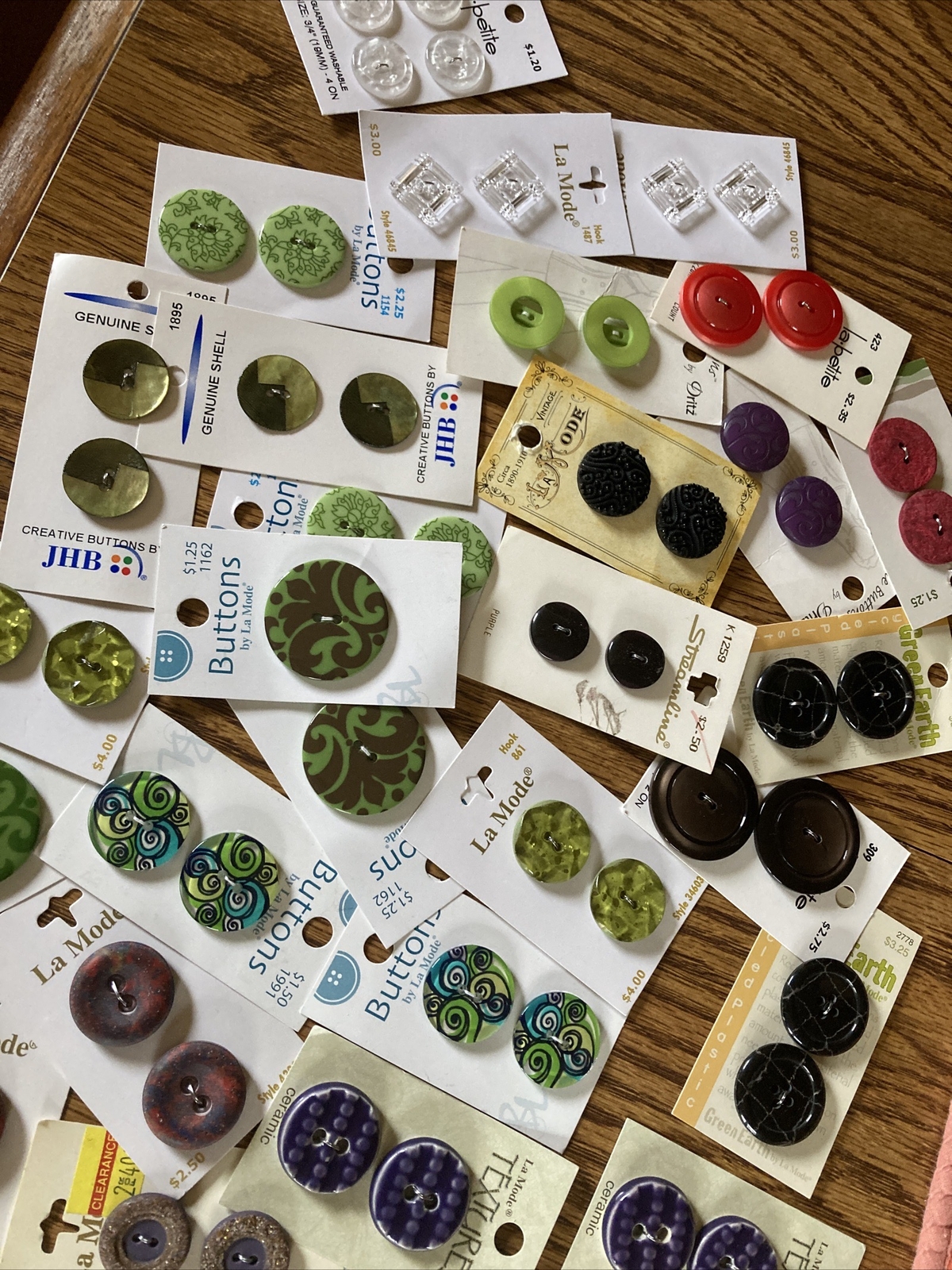 Lot Of Buttons Carded Loose La Mode Sewology JHB Organic Elements