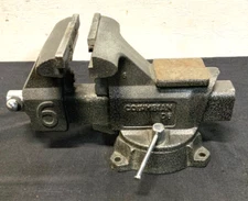Vintage Columbian D6 6" Heavy Duty Swivel Base Bench Vise Anvil Pipe Jaw 71D