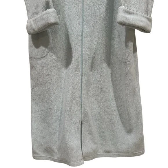 Vintage Miss Elaine Light Blue Collar Embroidered Zipup House Coat Size M - Image 4 of 4