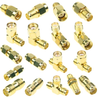 SMA Connector Kits Set 18 in 1 Adapter SMA RP SMA Stecker und Buchse HF Koaxial