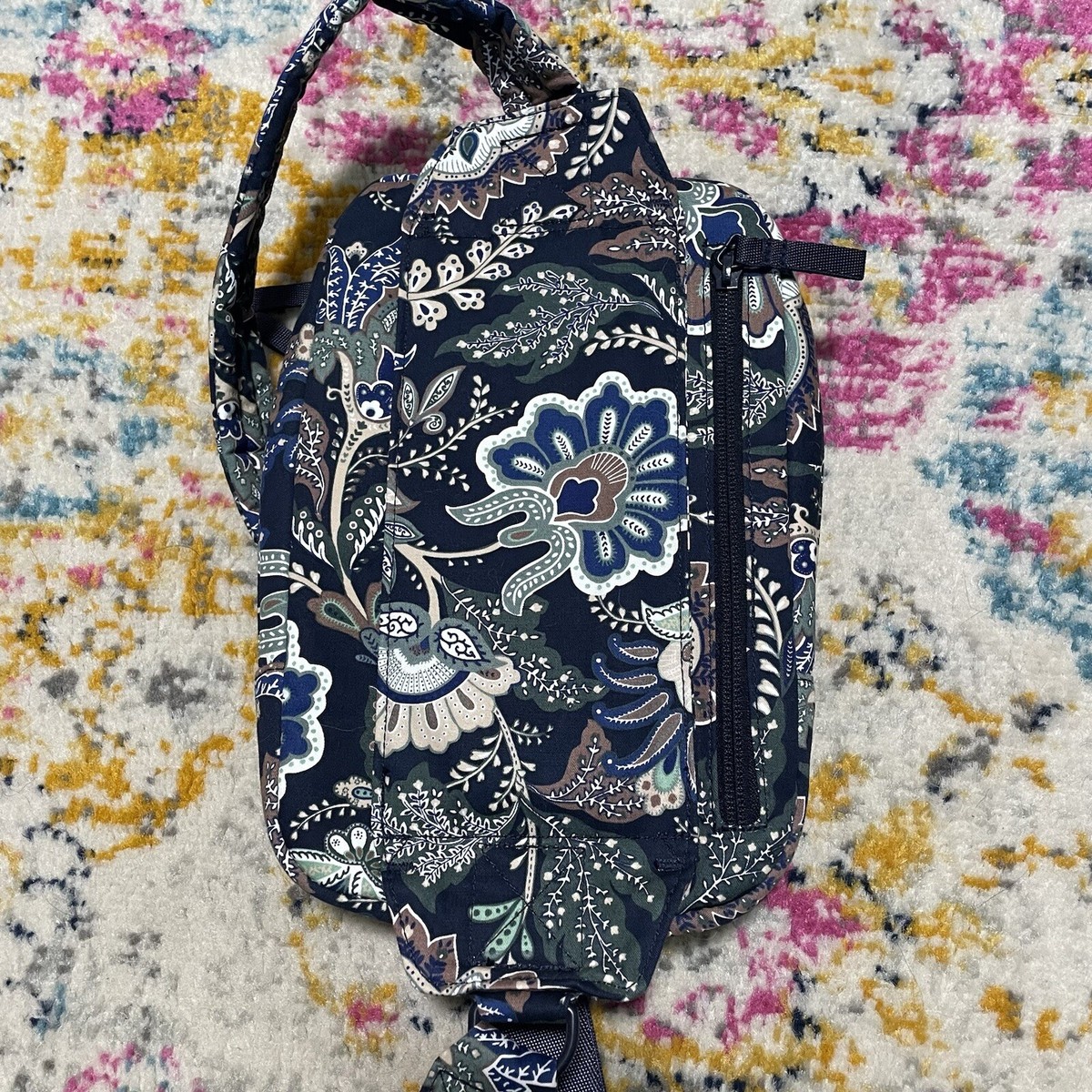 Vera Bradley Womens Recycled Cotton Utility Sling Backpack in Java Camo Navy Vera Bradley Java Navy Camo Utility Sling Backpack Travel  main image 4