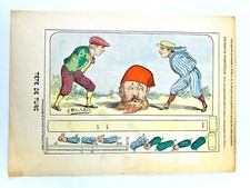RARE uncut 1900's French Paper Game 'Tete de Ture' Head Arm Swinging