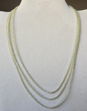 Peridot 3-Layer Faceted Bead Necklace in Sterling Silver 50.00 ctw 18 In.