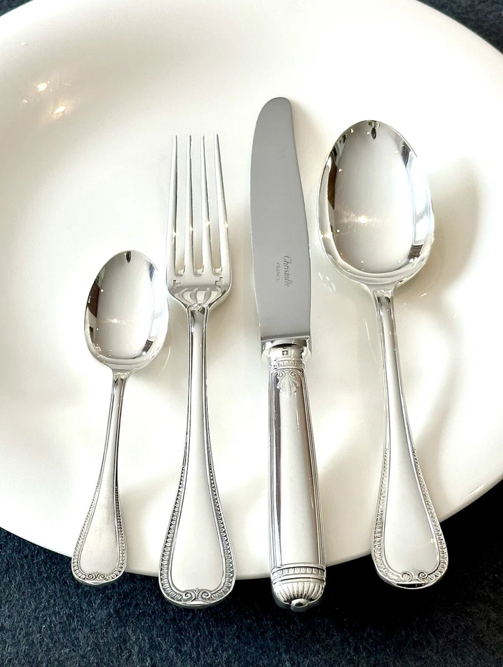 CHRISTOFLE MALMAISON SILVERPLATED FLATWARE SET 49 PCS FOR 12 PEOPLE “EXCELLENT” - Image 4 of 4