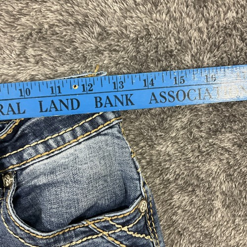 Answer Me Jeans Womens 28x32 Straight Leg Advanced Stretch Blue Distressed Pants - Picture 2 of 5