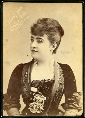 c1880 Antique Cabinet Card Photo ''Adelina Patti Nicolini'' ~4 x 6.5''