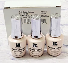 Lot 3 Red Carpet Fortify Protect Gel Nail Polish Biotin Naturally Beautiful Nude