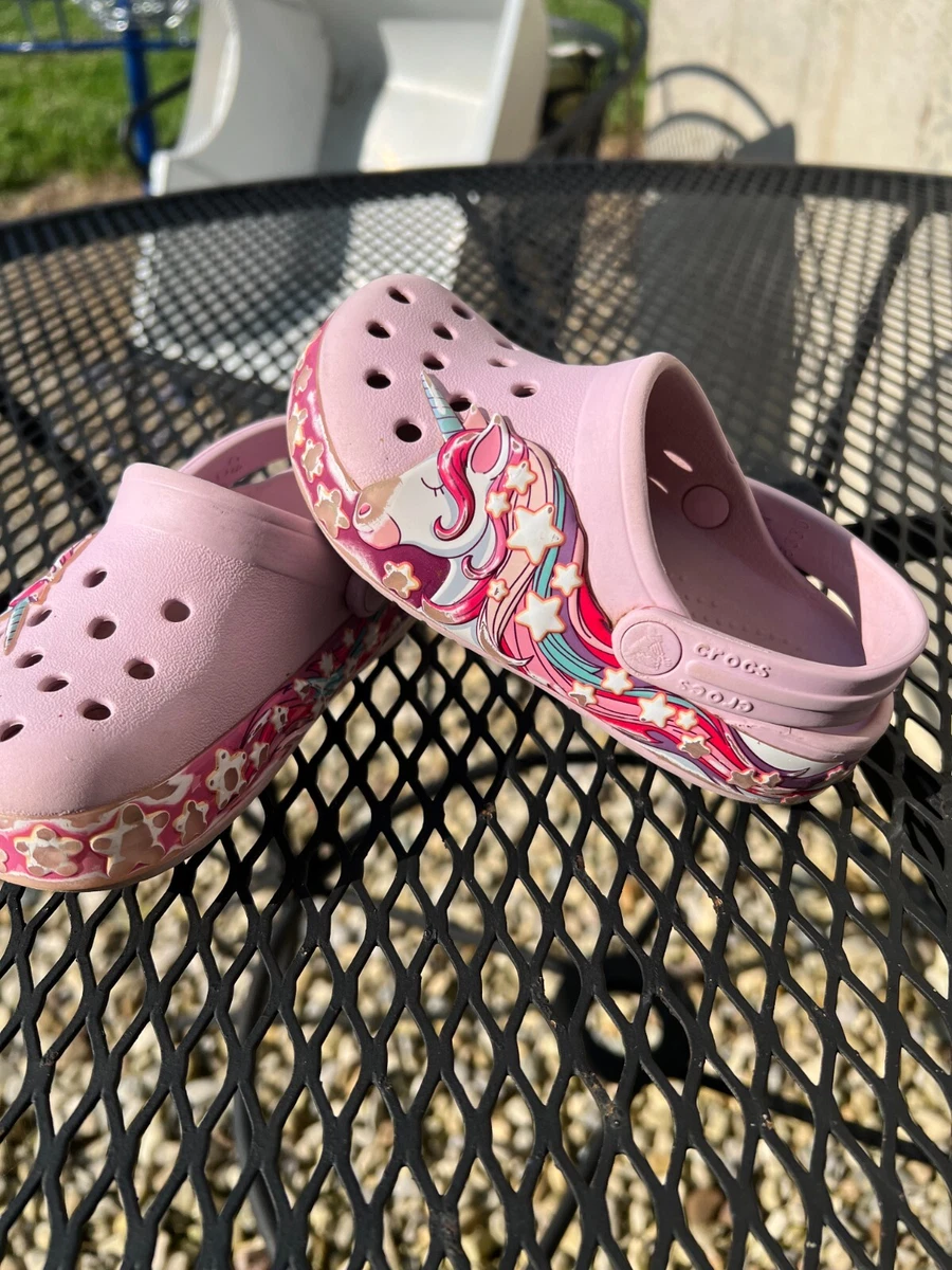 Unicorn light up crocs sales