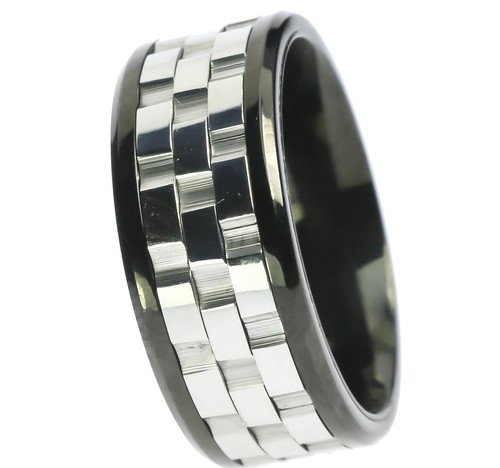 Triple Stress Worry Spinner Stainless Steel Mens Ring Size 13 T81 - 第 1/1 張圖片