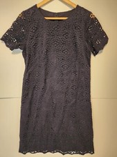 Ann Taylor Women's Blue Lace Short Sleeve Dress 8 Tall NWT