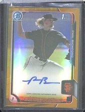 2015 Bowman' Chrome Gold Refractor Autograph #BCA-PB Phil Bickford No 22 of 50
