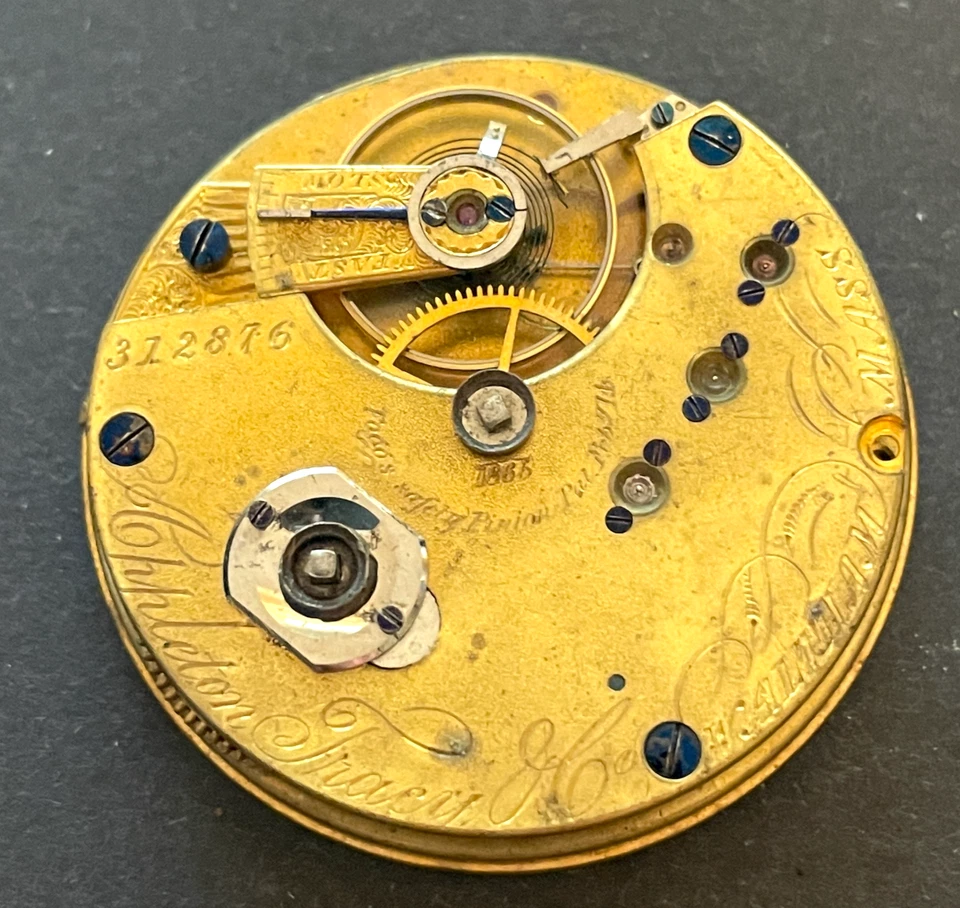 Antique 1867 Waltham Appleton Tracy 1865 Pocket Watch Movement Ticks AT 10s 15j - Image 4 of 4