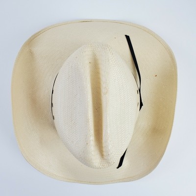 VTG Bee Cool Straw Hat Black Bow USA 