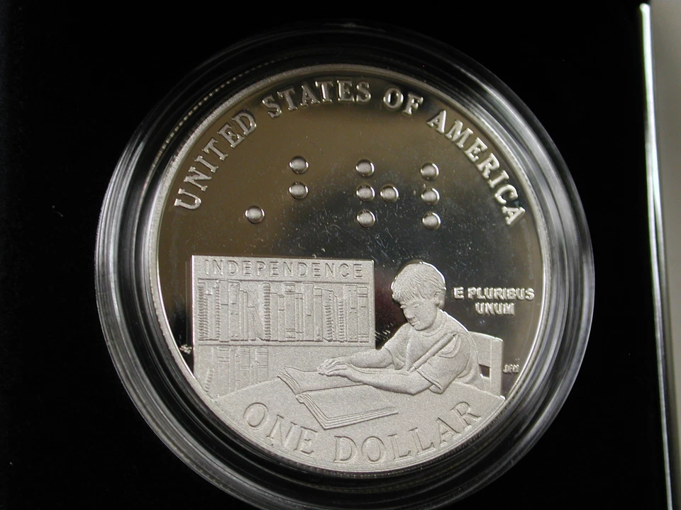 U.S Mint 2009 Louis Braille Bicentennial Silver Dollar - Image 4 of 4