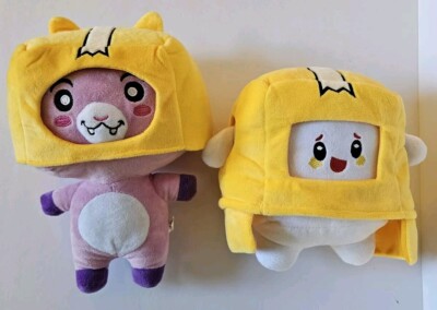 Lankybox 10'' Foxy & 7'' Boxy Lot of 2 Plush Toys With Removable Covers