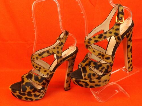 MIU MIU PRADA 5XP149 LEOPARD ESTAMPADO PONY HAIR CAGE PLATAFORMA SANDALIAS PUMPS 40.5 - Imagen 9 de 12