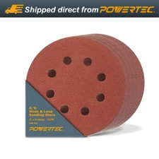 50PK, 5 Inch 8 Hole Hook and Loop Sanding Discs, 240 Grit, Sandpaper