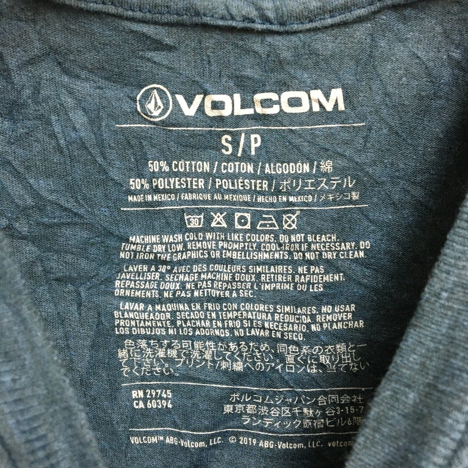 Volcom Shirt Small Adult Blue Crewneck Short Sleeve Casual Athletic Modern Men S - Image 4 of 4