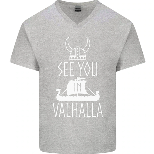 See You IN Valhalla The Vikings Nórdico Odin Hombre Cuello En V Camiseta Algodón - Picture 17 of 37