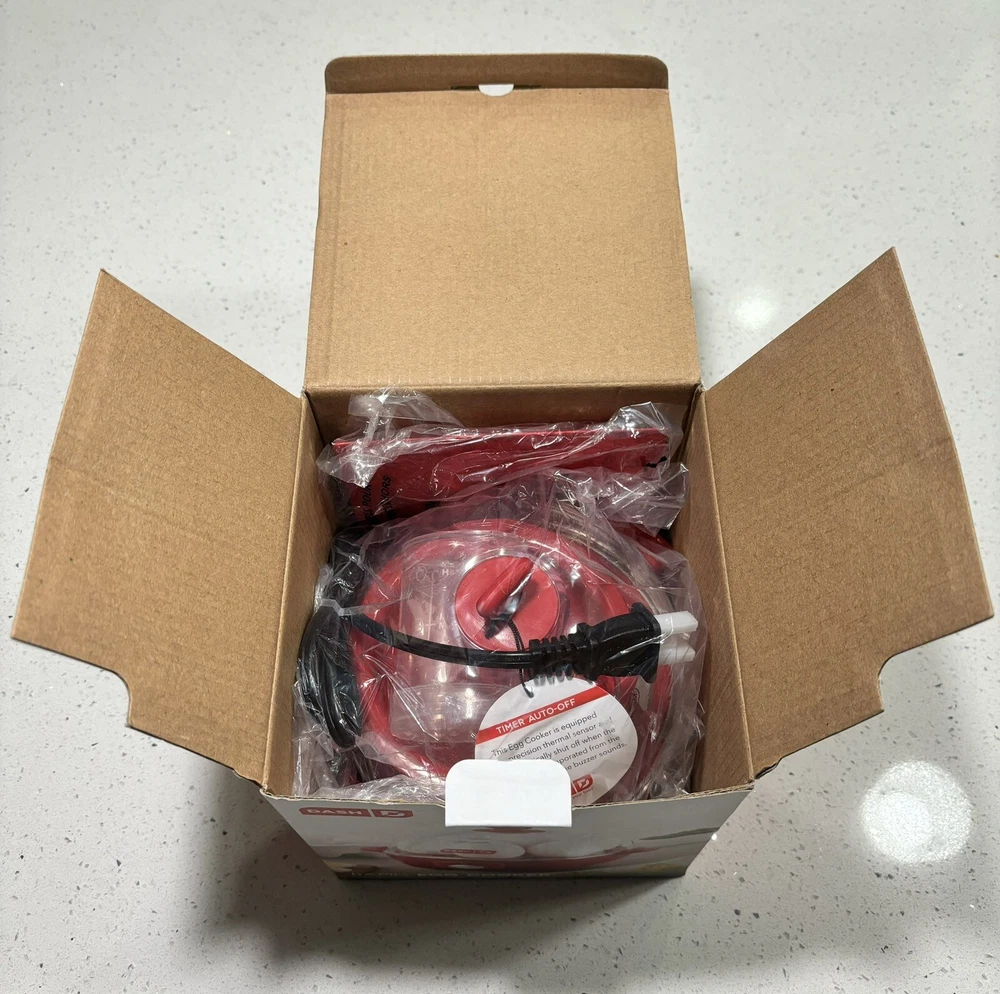 DASH Go Rapid Egg Cooker Red for Quick Easy Eggs and Omelettes