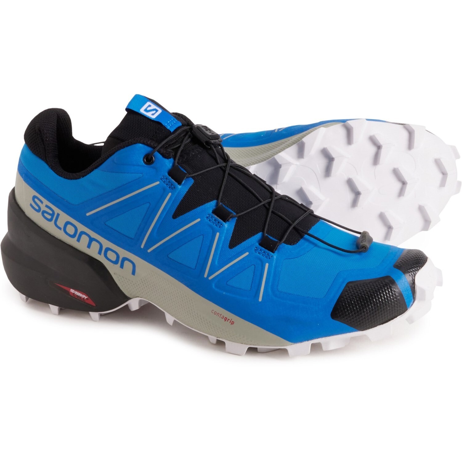 Nuove scarpe da trail running autentiche Salomon Speedcross 5 da uomo SkyDiver Nero Bianco