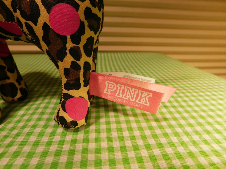 Victoria’s Secret PINK Plush Dog Leopard with Pink Polka Dots eBay
